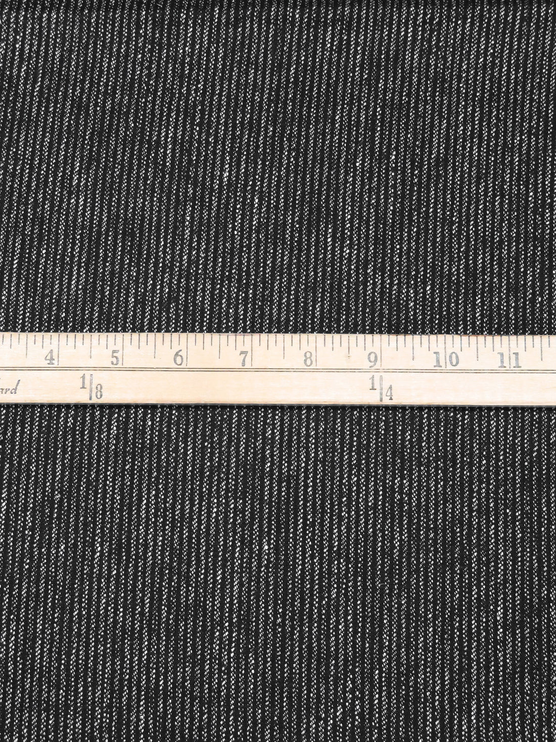 Black/White 100% Linen Heathered Small Vertical Stripe Weave Suiting 56W