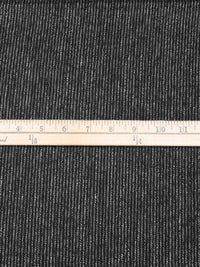 Black/White 100% Linen Heathered Small Vertical Stripe Weave Suiting 56W