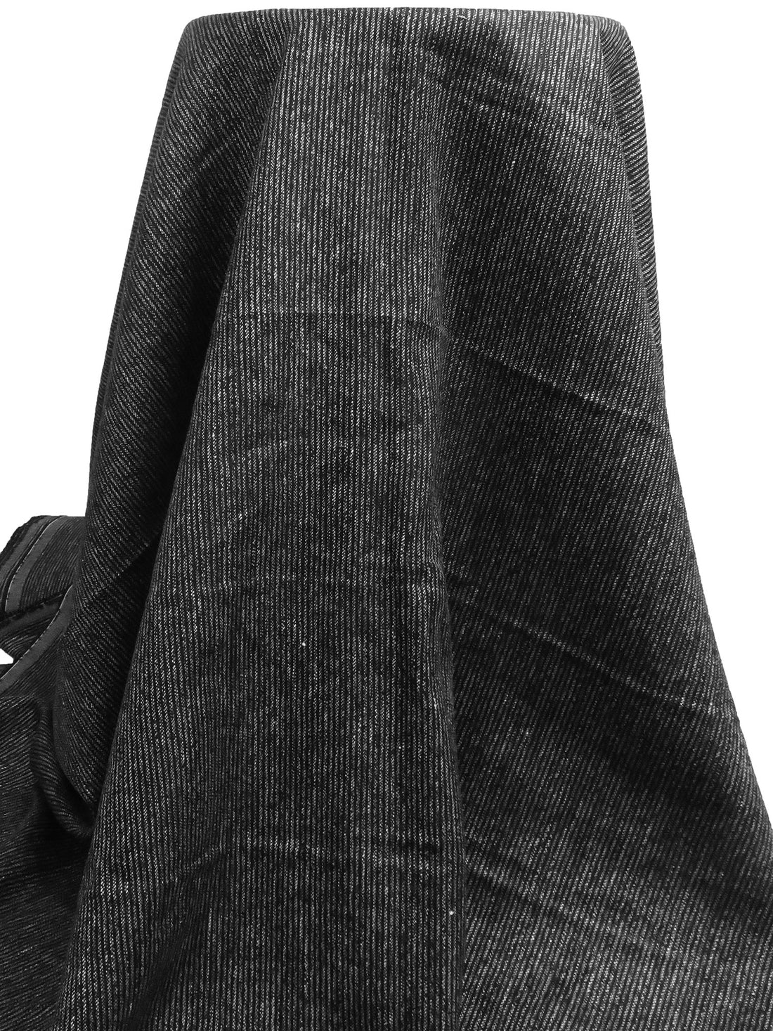 Black/White 100% Linen Heathered Small Vertical Stripe Weave Suiting 56W