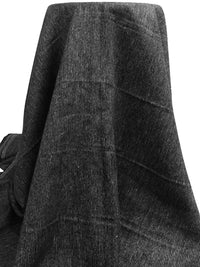 Black/White 100% Linen Heathered Small Vertical Stripe Weave Suiting 56W