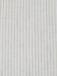Light Sand/White 100% Linen Small Vertical Stripe Weave Shirt Weight Woven 56W