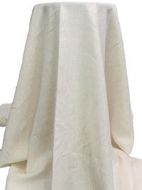 Light Sand/White 100% Linen Small Vertical Stripe Weave Shirt Weight Woven 56W