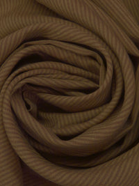 Chocolate/Muted Field Drab 100% Linen Small Vertical Stripe Weave Suiting 58W