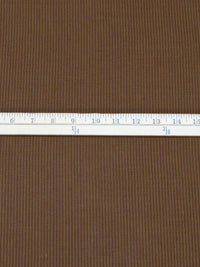 Chocolate/Muted Field Drab 100% Linen Small Vertical Stripe Weave Suiting 58W