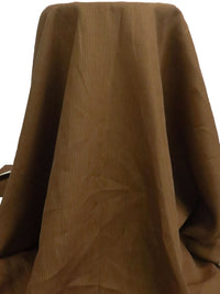 Chocolate/Muted Field Drab 100% Linen Small Vertical Stripe Weave Suiting 58W