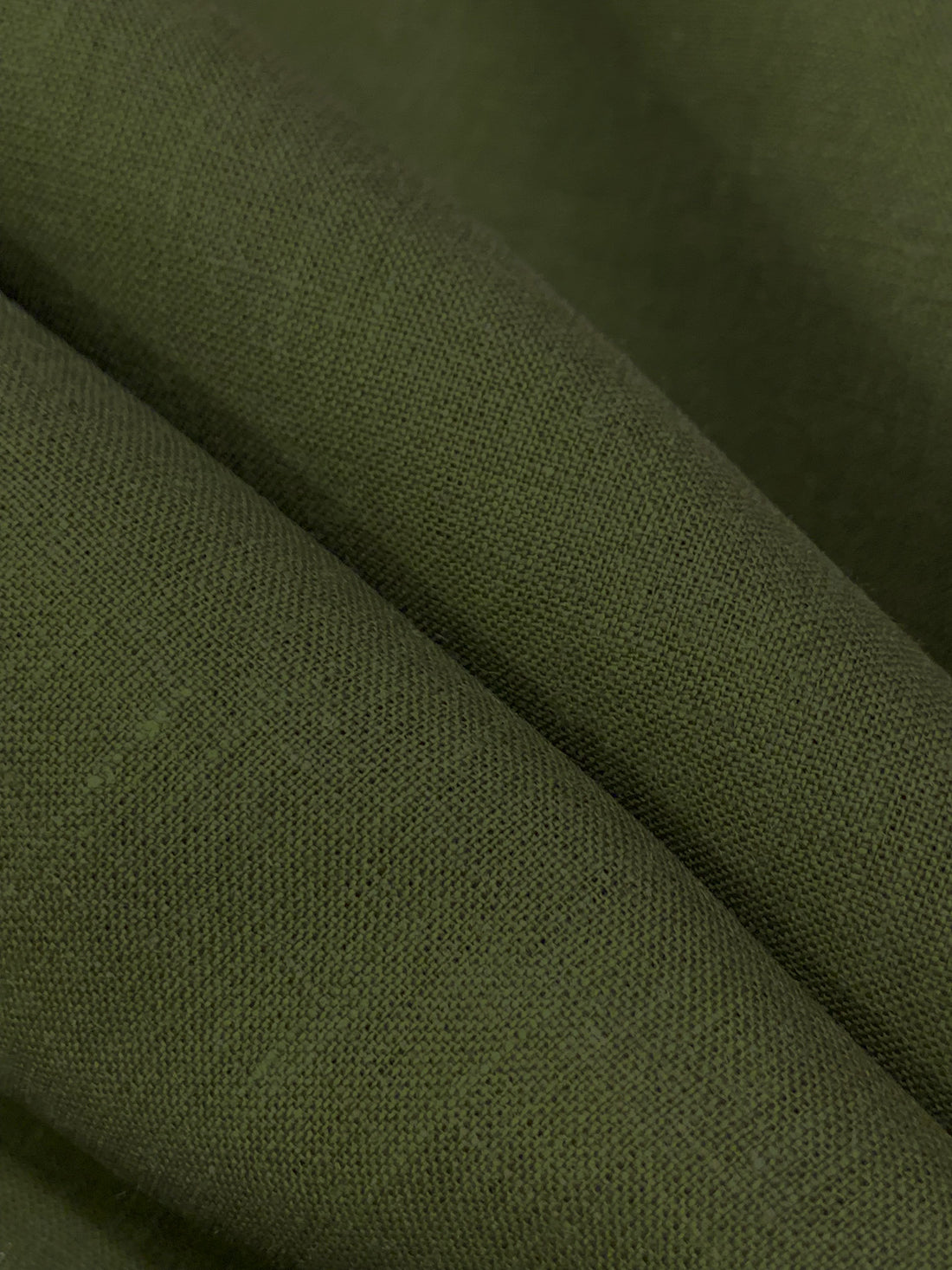 Dark Olive Green 100% Linen Shirt Weight Woven 59W