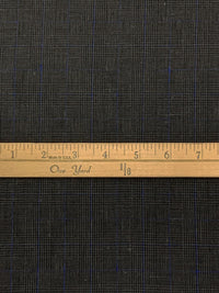 Gray/Black/Cobalt Blue 100% Linen Yarn-Dyed Plaid Shirt Weight Woven 58W