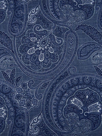 Light Navy/Dark Slate Blue/Dark Navy/Multi 100% Cotton Ornate Novelty Paisley Print Shirting 56W