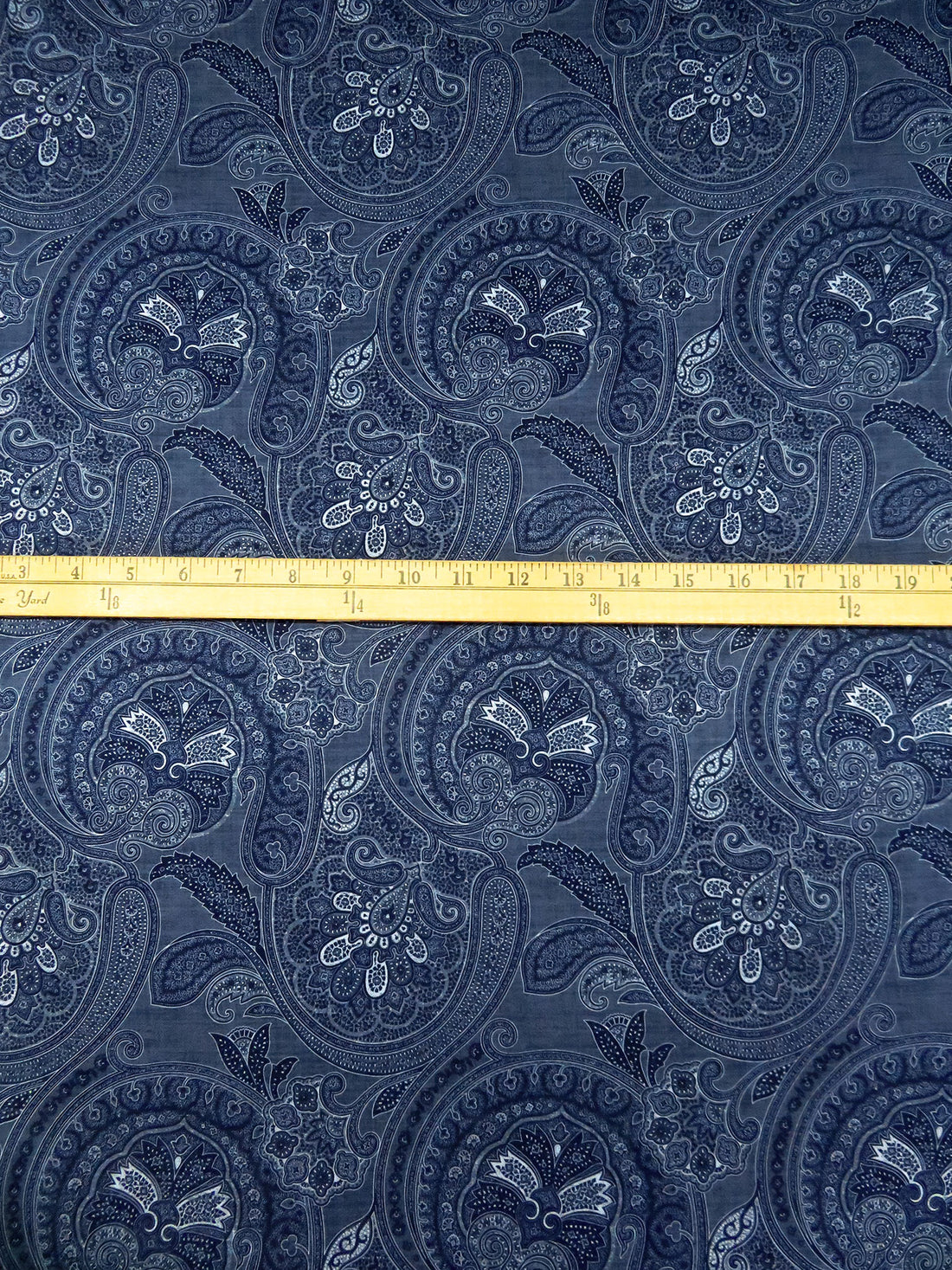Light Navy/Dark Slate Blue/Dark Navy/Multi 100% Cotton Ornate Novelty Paisley Print Shirting 56W