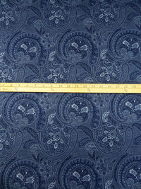 Light Navy/Dark Slate Blue/Dark Navy/Multi 100% Cotton Ornate Novelty Paisley Print Shirting 56W