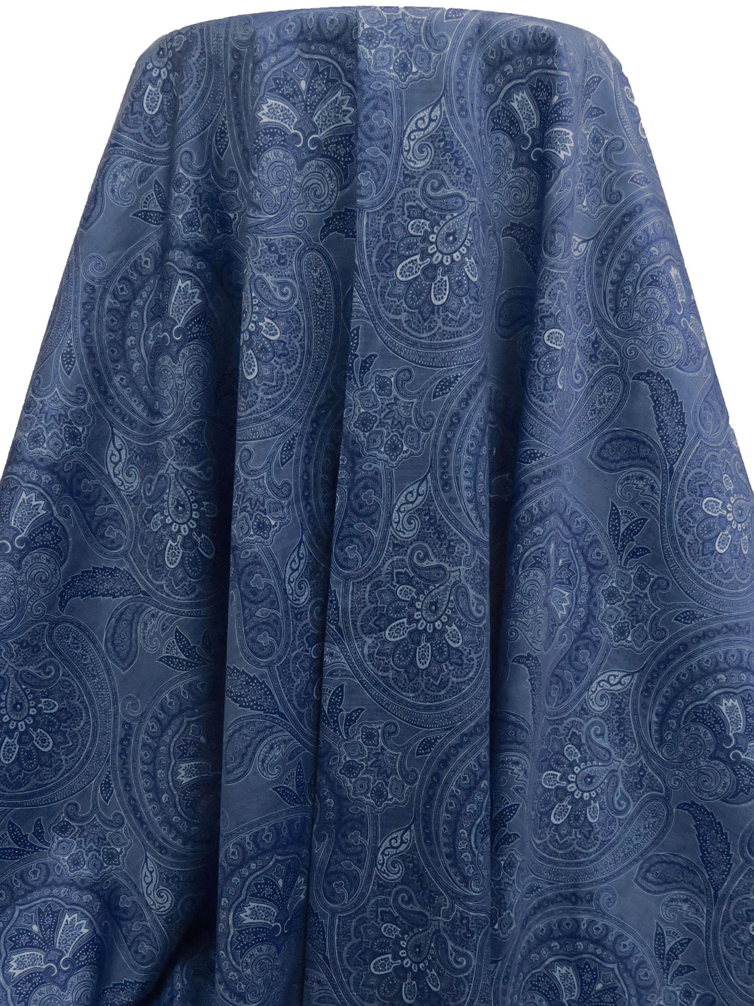 Light Navy/Dark Slate Blue/Dark Navy/Multi 100% Cotton Ornate Novelty Paisley Print Shirting 56W