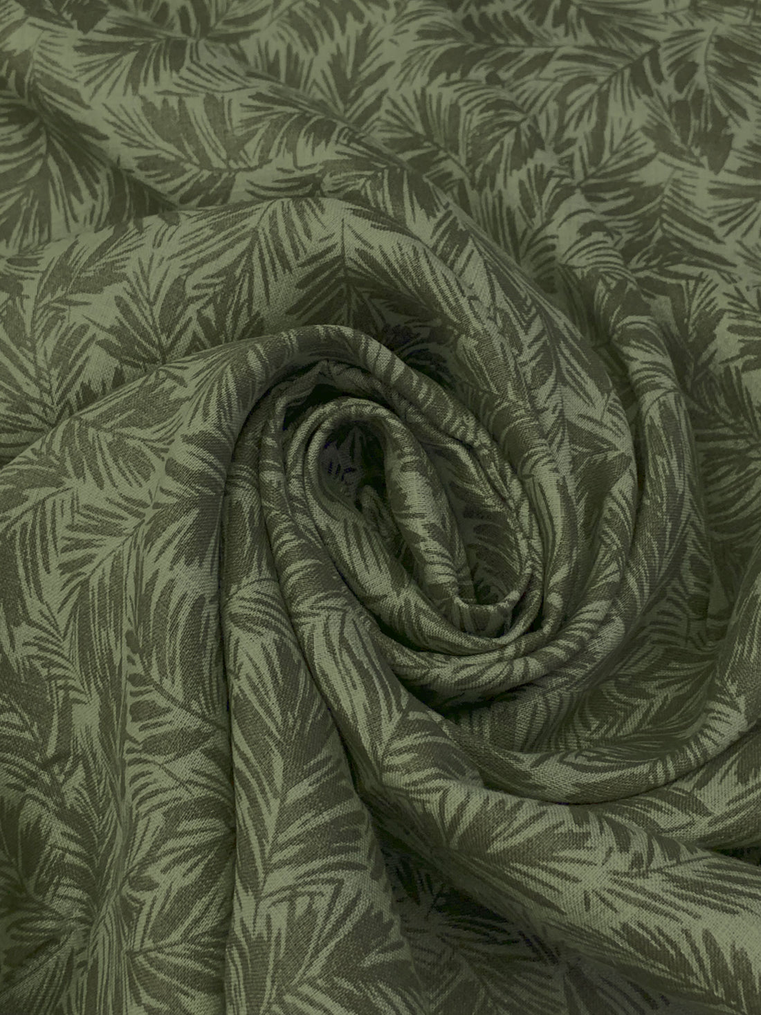 Rifle Green/Dusty Old Forest 100% Linen Floral Print Shirt Weight Woven 60W