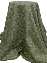 Rifle Green/Dusty Old Forest 100% Linen Floral Print Shirt Weight Woven 60W