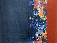 Prussian Blue/Tarnished Copper/Honeyglow/Multi 100% Linen Single Border Reverie Wildlife Print Shirt Weight Woven 53W