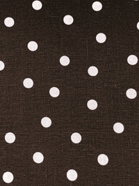 Royal Brown/White 100% Linen Scattered Dot Print Shirt Weight Woven 52W