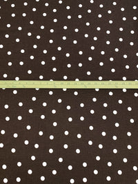 Royal Brown/White 100% Linen Scattered Dot Print Shirt Weight Woven 52W