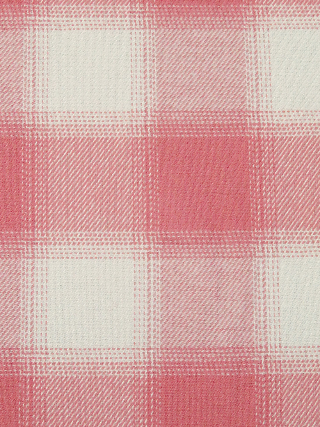 New York Pink/Off-White 100% Cotton Plaid Weave Flannel Shirting 57W