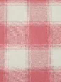 New York Pink/Off-White 100% Cotton Plaid Weave Flannel Shirting 57W