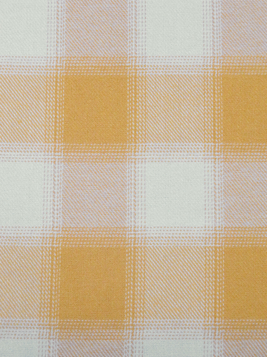 Muted Marigold/Off-White 100% Cotton Plaid Weave Flannel Shirting 57W