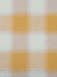 Muted Marigold/Off-White 100% Cotton Plaid Weave Flannel Shirting 57W