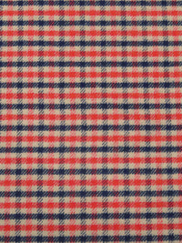 Vermilion/Grullo/Midnight Navy 100% Cotton Plaid Weave Flannel Shirting 57W