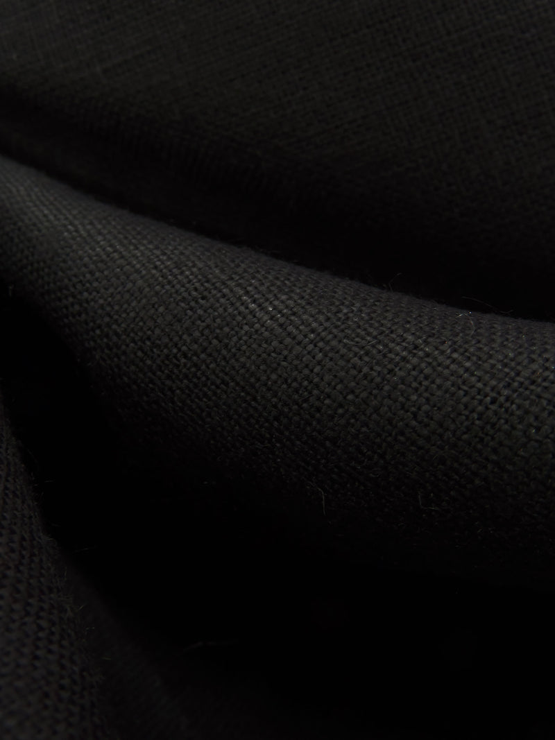 Black 100% Linen Mid-Weight Woven 57W