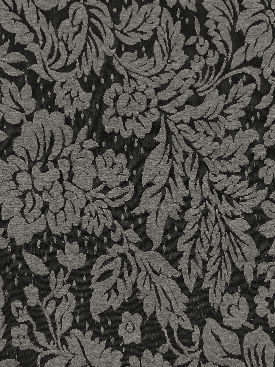 Black/Gray Polyester/Lycra Floral Damask Jacquard Double Knit - Famous Dress Designer - 56W