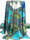 Sky Blue/Green Apple/White/Multi Polyester/Lycra Abstract Print ITY Knit - Famous Dress Designer - 66W