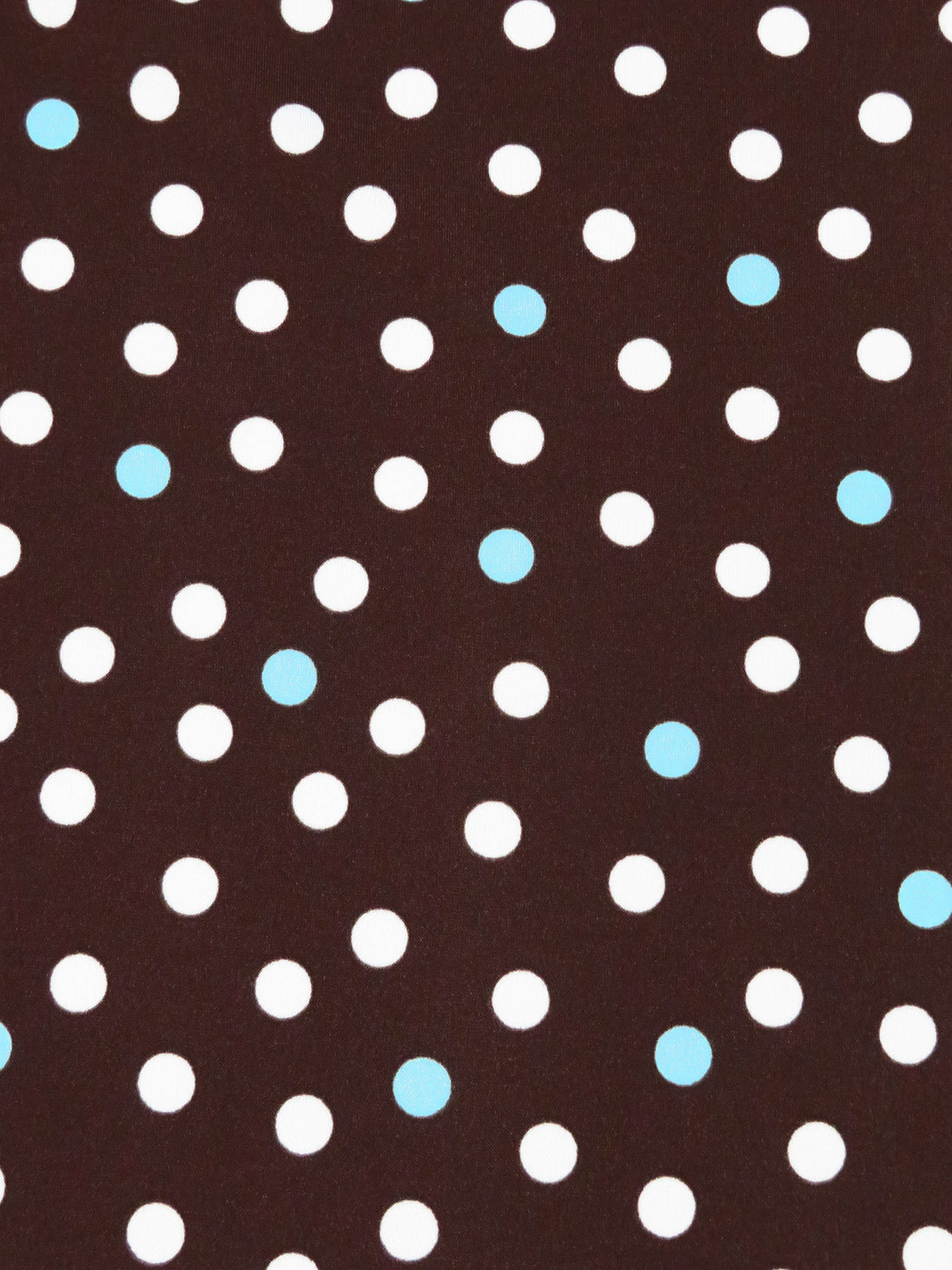 Chocolate/Soft Aqua/White Polyester/Lycra Polka Dot Print ITY Knit - Famous Dress Designer - 59W
