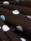 Chocolate/Soft Aqua/White Polyester/Lycra Polka Dot Print ITY Knit - Famous Dress Designer - 59W