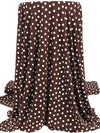 Chocolate/Soft Aqua/White Polyester/Lycra Polka Dot Print ITY Knit - Famous Dress Designer - 59W