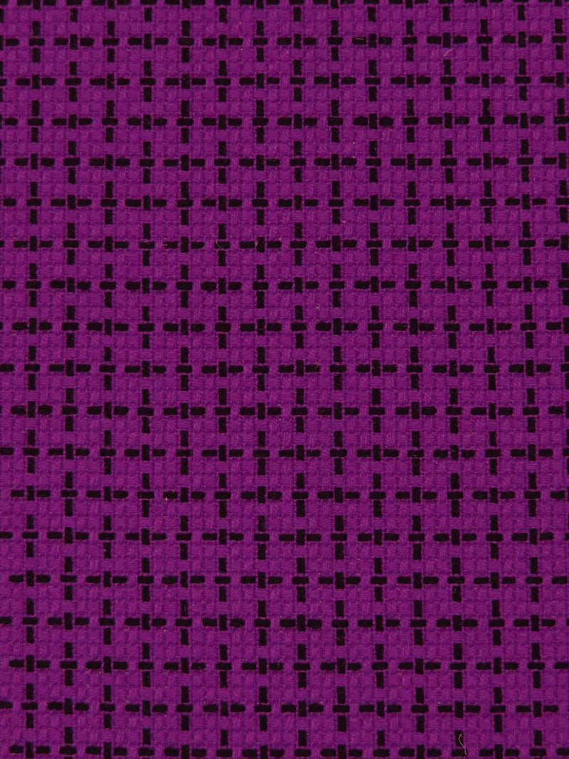 Vibrant Grape/Black Polyester/Wool Blend Novelty Weave Suiting 59W