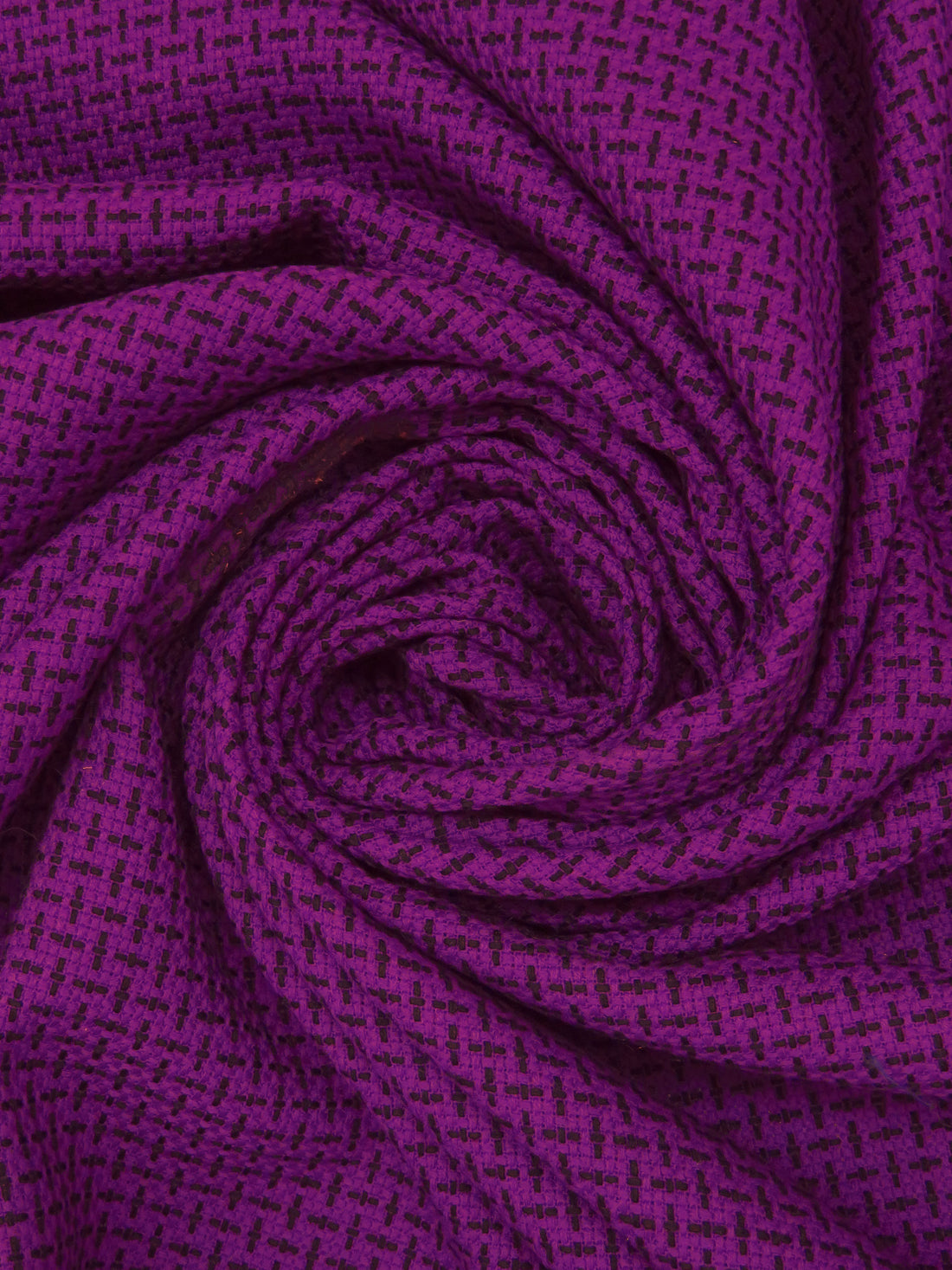 Vibrant Grape/Black Polyester/Wool Blend Novelty Weave Suiting 59W