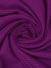 Vibrant Grape/Black Polyester/Wool Blend Novelty Weave Suiting 59W