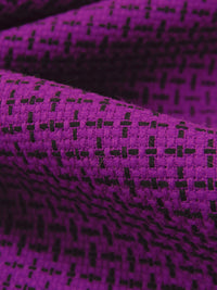 Vibrant Grape/Black Polyester/Wool Blend Novelty Weave Suiting 59W