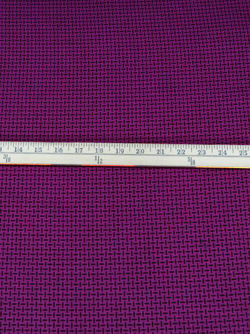 Vibrant Grape/Black Polyester/Wool Blend Novelty Weave Suiting 59W