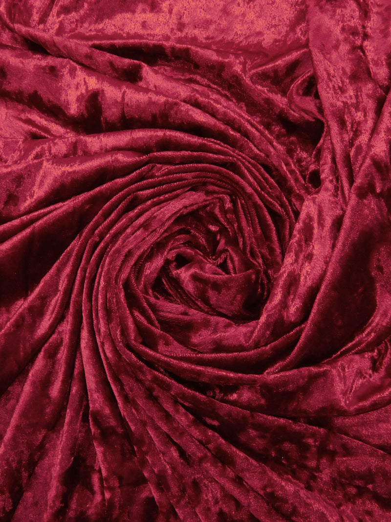 Deep Carmine Red Polyester/Lycra Crushed Stretch Velvet Knit 58W