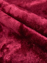 Deep Carmine Red Polyester/Lycra Crushed Stretch Velvet Knit 58W