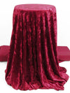 Deep Carmine Red Polyester/Lycra Crushed Stretch Velvet Knit 58W