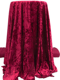 Deep Carmine Red Polyester/Lycra Crushed Stretch Velvet Knit 58W