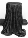 Onyx Black Polyester/Lycra Crushed Stretch Velvet Knit 58W