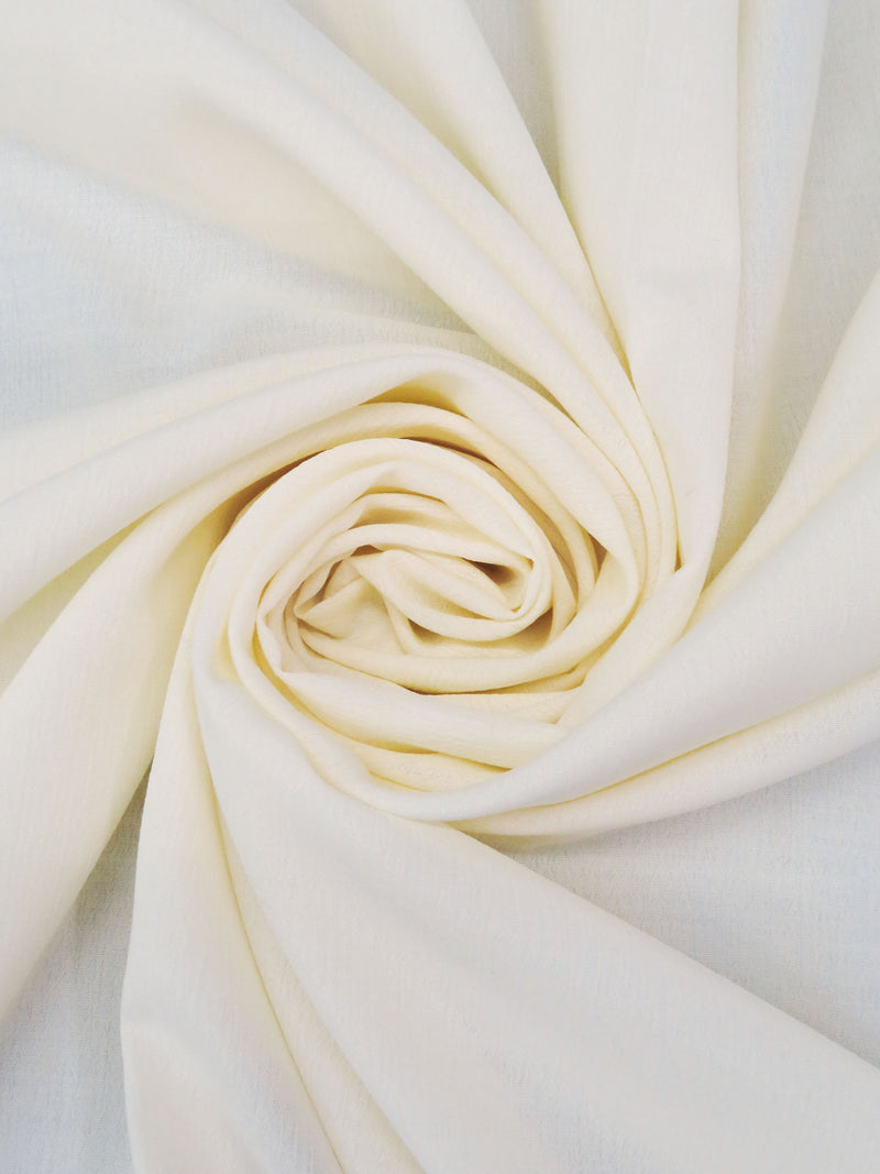 Cream 100% Rayon Crinkle Challis - NY Designer - 44W