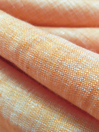 Apricot/White 100% Linen Light-Weight Yarn-Dyed Chambray Linen 58W