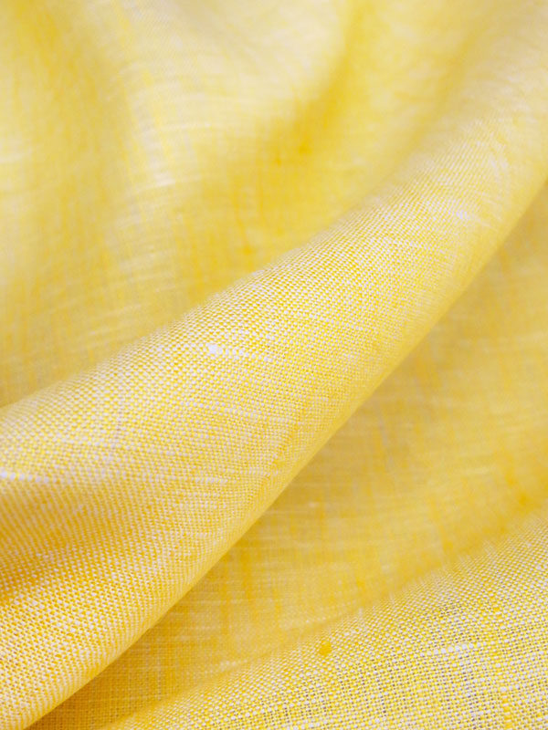 Sun Yellow/White 100% Linen Light-Weight Yarn-Dyed Chambray Linen 58W