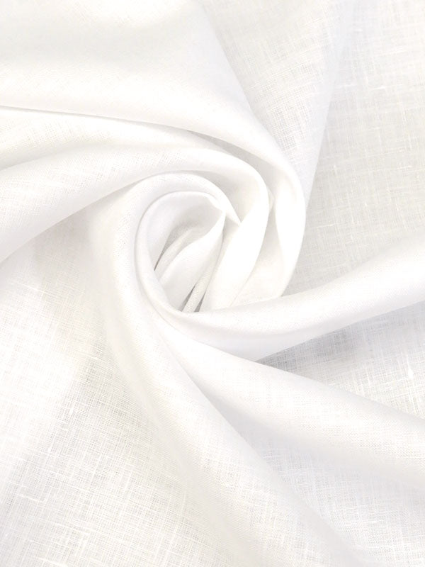 White 100% Linen Light-Weight Yarn-Dyed Chambray Linen 58W