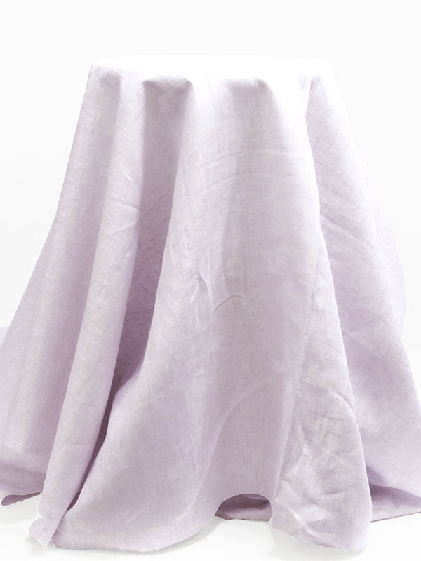 Lilac/White 100% Linen Light-Weight Yarn-Dyed Chambray Linen 58W