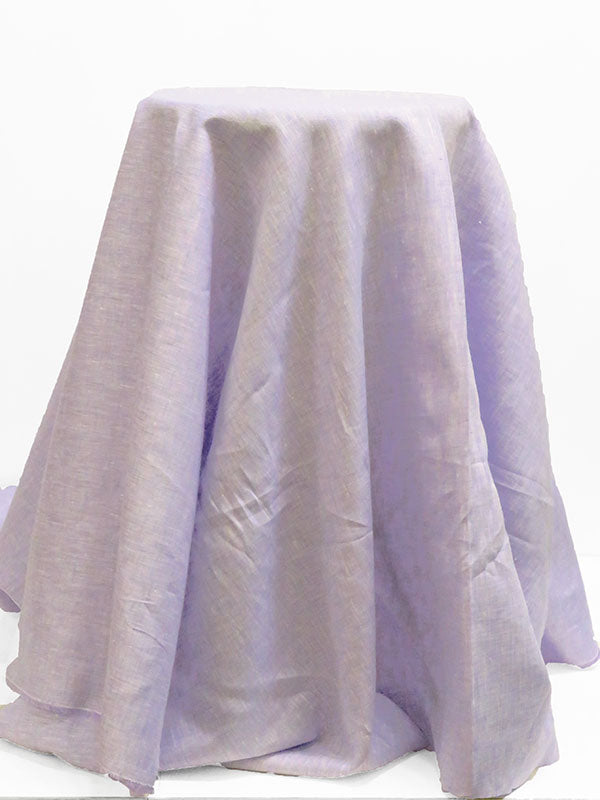 Soft Lavender/White 100% Linen Light-Weight Yarn-Dyed Chambray Linen 58W