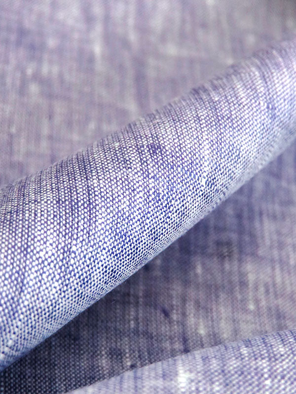 Grape/White 100% Linen Light-Weight Yarn-Dyed Chambray Linen 58W