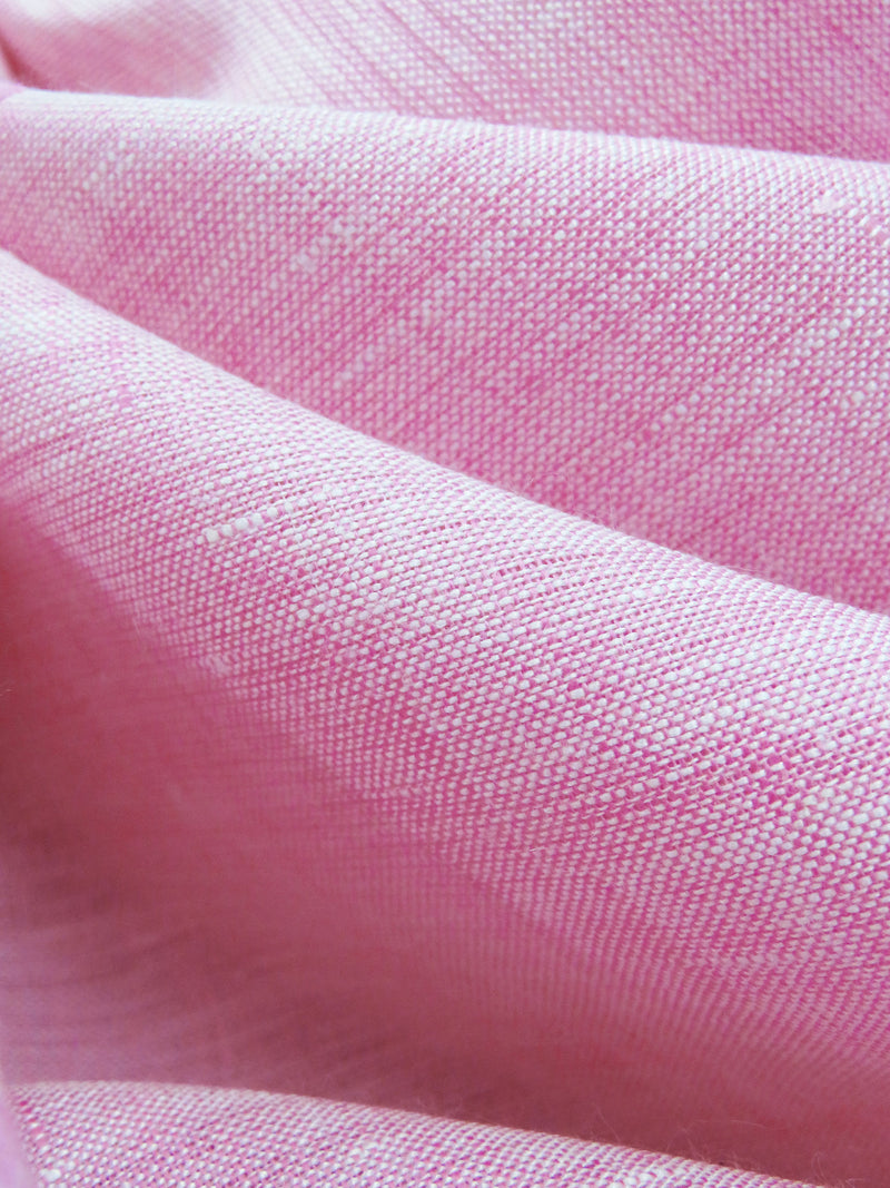 Orchid Pink/White 100% Linen Light-Weight Yarn-Dyed Chambray Linen 58W