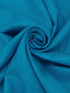 Rich Electric Cyan Blue 100% Linen Mid-Weight Woven 56W